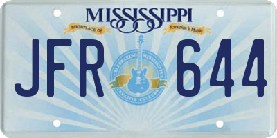MS license plate JFR644