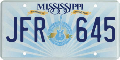 MS license plate JFR645