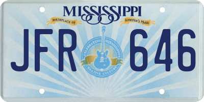 MS license plate JFR646