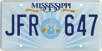 MS license plate JFR647