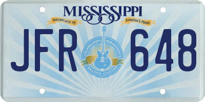 MS license plate JFR648