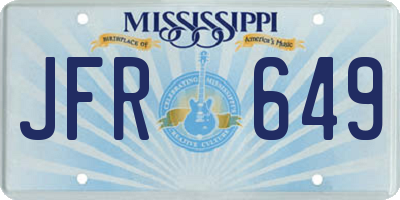 MS license plate JFR649