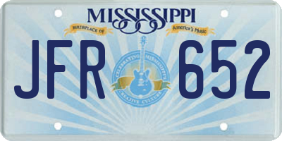 MS license plate JFR652