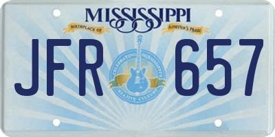 MS license plate JFR657