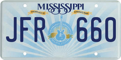 MS license plate JFR660