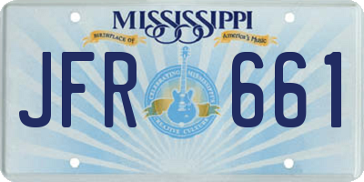 MS license plate JFR661