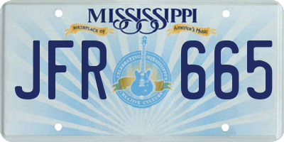 MS license plate JFR665