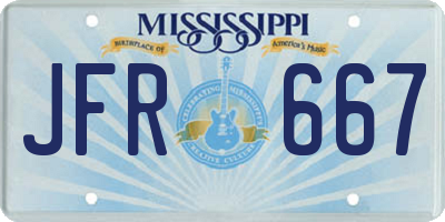 MS license plate JFR667