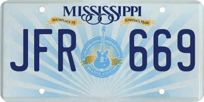MS license plate JFR669