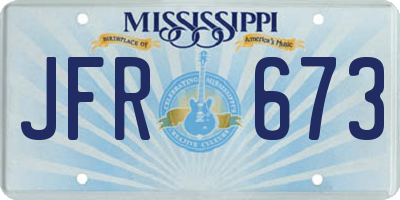 MS license plate JFR673