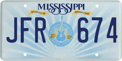 MS license plate JFR674