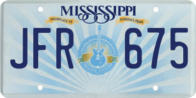MS license plate JFR675