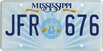 MS license plate JFR676