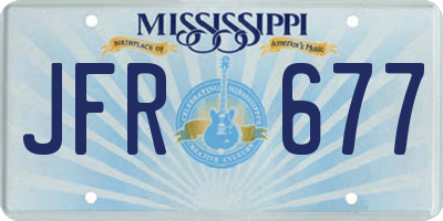 MS license plate JFR677