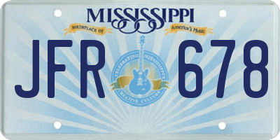 MS license plate JFR678