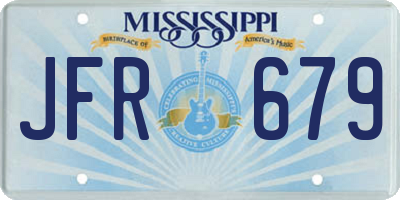 MS license plate JFR679
