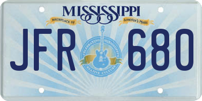 MS license plate JFR680