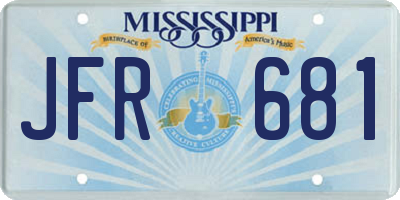MS license plate JFR681
