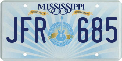 MS license plate JFR685