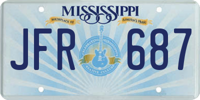 MS license plate JFR687