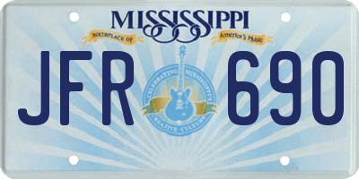 MS license plate JFR690