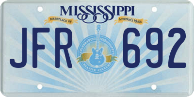 MS license plate JFR692