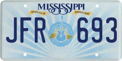 MS license plate JFR693