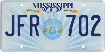 MS license plate JFR702