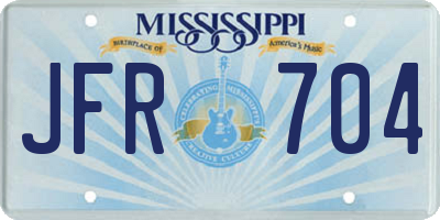 MS license plate JFR704