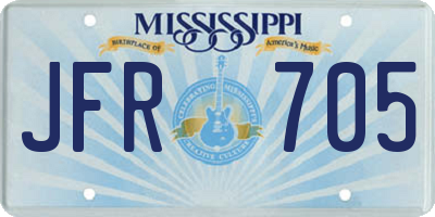 MS license plate JFR705