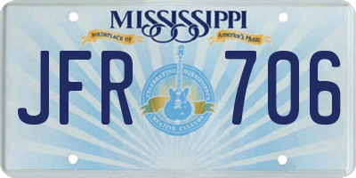 MS license plate JFR706