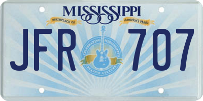 MS license plate JFR707