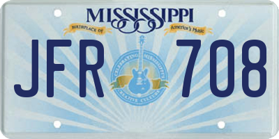 MS license plate JFR708