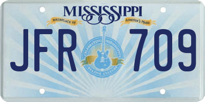 MS license plate JFR709