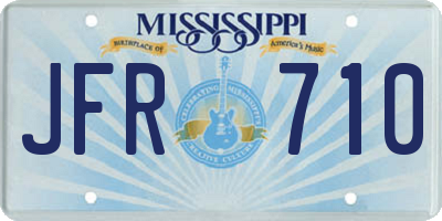 MS license plate JFR710
