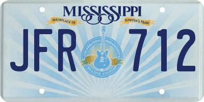 MS license plate JFR712