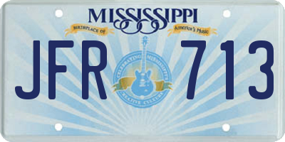 MS license plate JFR713