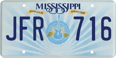 MS license plate JFR716