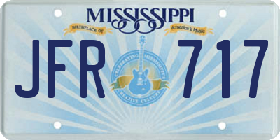 MS license plate JFR717