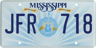 MS license plate JFR718