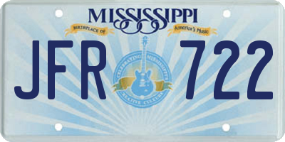 MS license plate JFR722