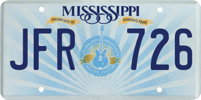 MS license plate JFR726