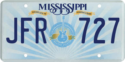MS license plate JFR727