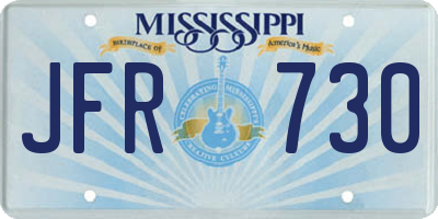 MS license plate JFR730