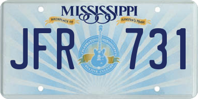 MS license plate JFR731