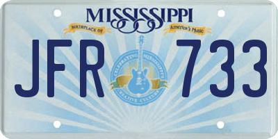 MS license plate JFR733