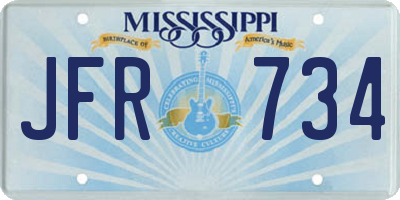MS license plate JFR734