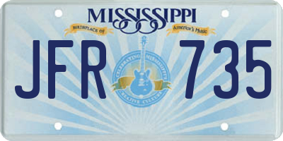 MS license plate JFR735