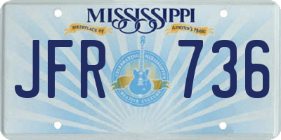 MS license plate JFR736