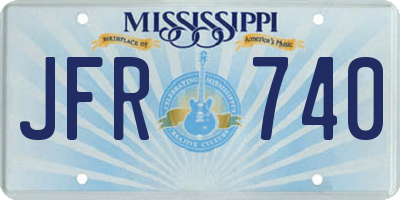 MS license plate JFR740